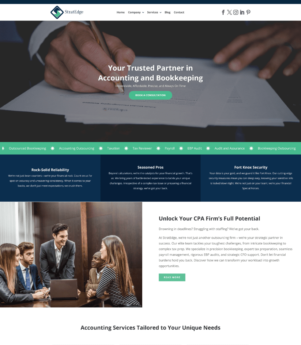 Web Development for Tax & Accounting Firm – Elevating Their Online Profile